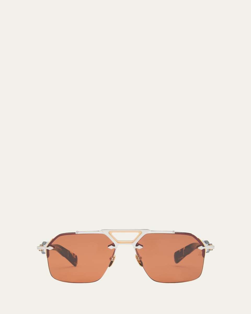 Silverton Gold-Plated Titanium & Acetate Aviator Sunglasses